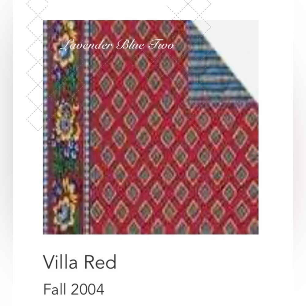 Vintage VERA BRADLEY Villa Red Photo Frame Blue Double Sided Stand Alone 2004 - Picture 10 of 10